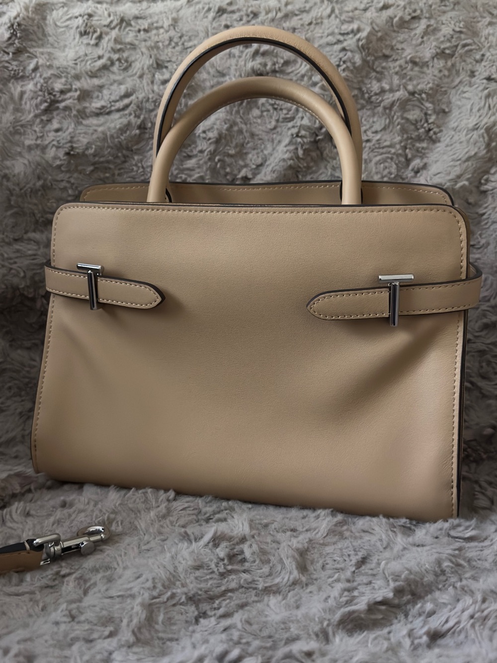 Le Tanneur Emie MEDIUM HANDBAG IN SMOOTH LEATHER AND NUBUCK